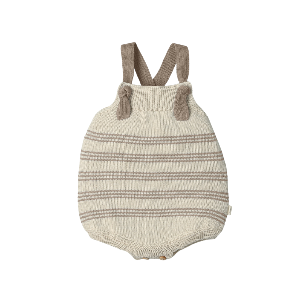 Fofo de Malha Bege às Riscas para Bebé - Mac Ilusión