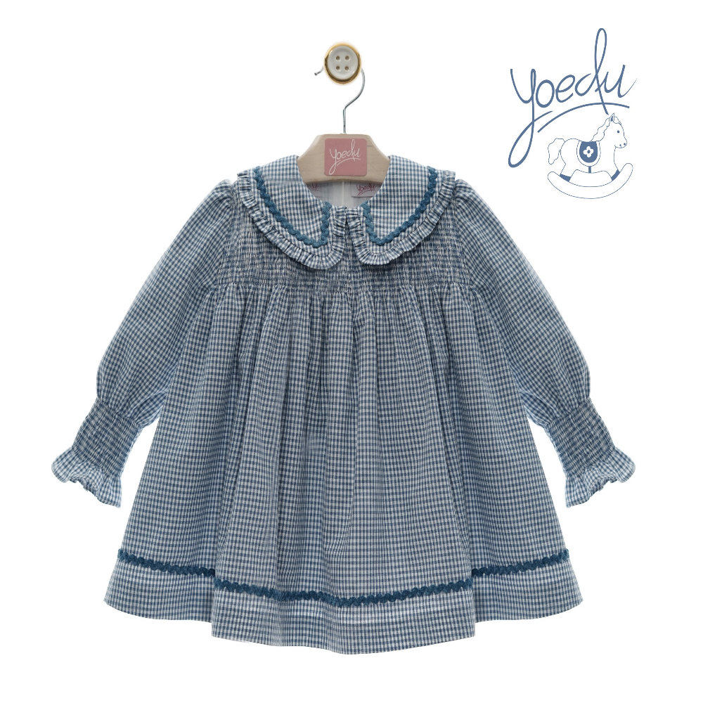 Vestido menina em xadrez "Seda" - Yoedu