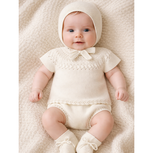 Conjunto de Malha para Bebé Branco - Mac Ilusión