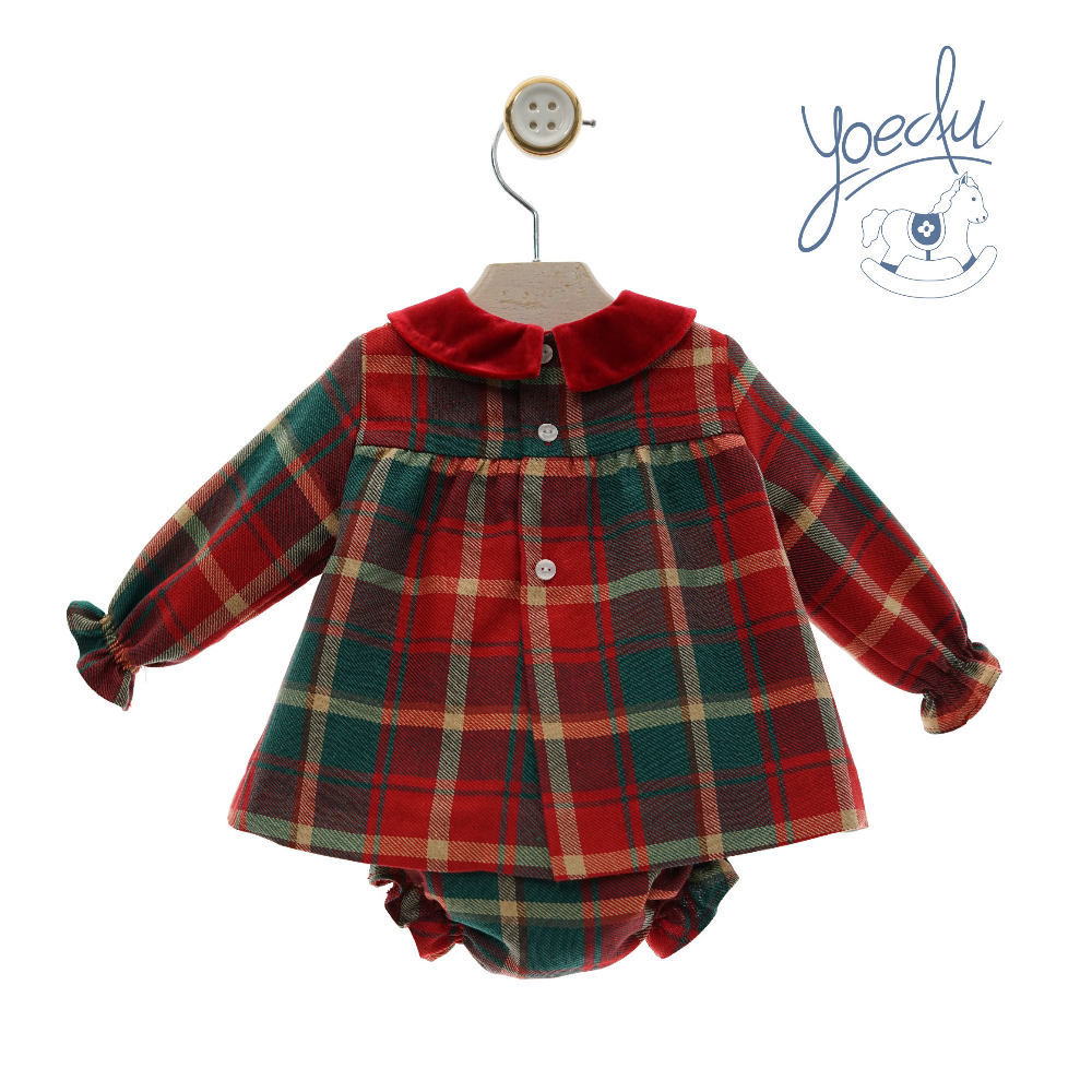 Conjunto vestido e tapa fraldas "Tartán" - Yoedu