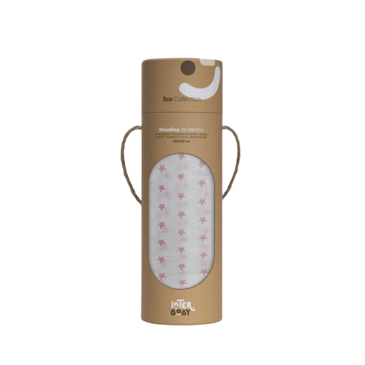 Fralda musselina estampada estrelas em bambu