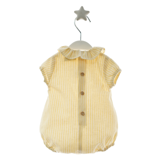 Fofo Riscas Amarelas com Gola de Folho - Micolino