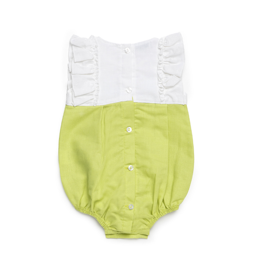 Fofo bebé verde lima e branco com laço - Juliana