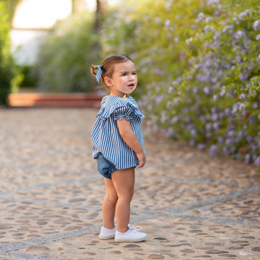 Tapa-fraldas azul em ganga- José Varón