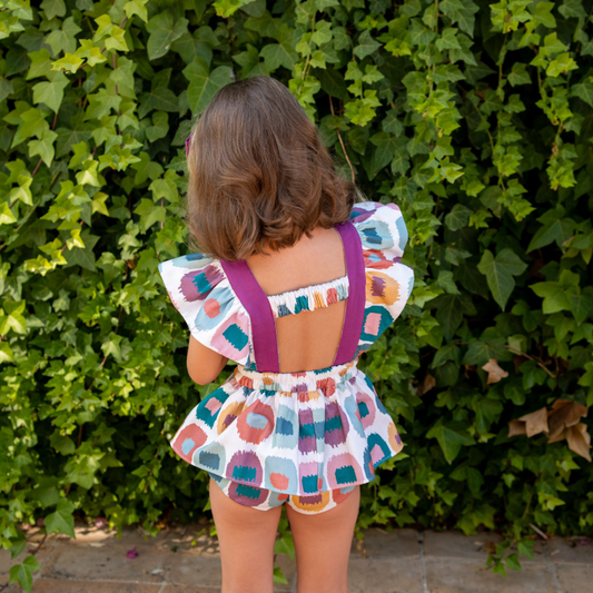 Macacão estampado com folhos - José Varón