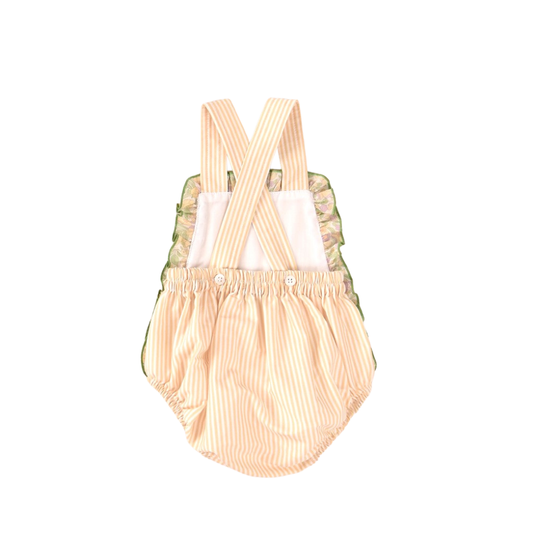 Fofo bebé riscas suaves com folho floral - Cocote