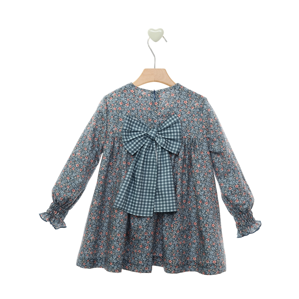 Vestido Floral Azul com Folhos - Marta Y Paula