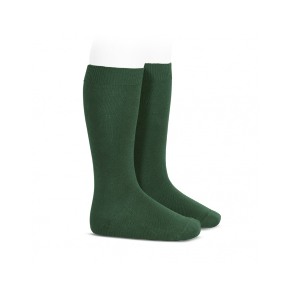 Meias Altas para Bebé e Criança em Verde Escuro- Cóndor