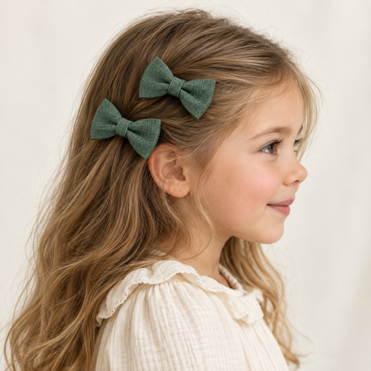 Conjunto de 2 Laços de Cabelo Verde Sálvia