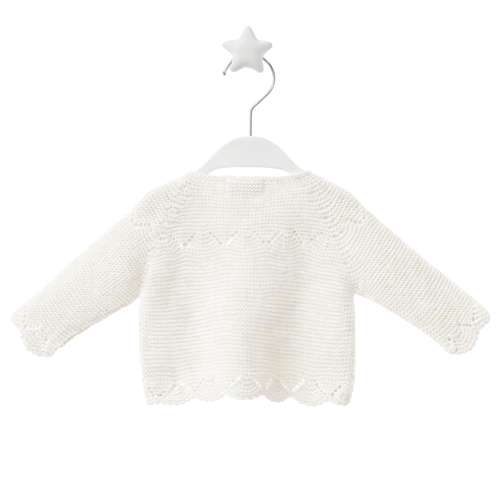 Casaco de Malha Bebé Branco Pérola - Micolino