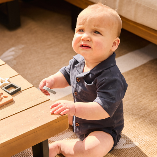 Conjunto Menino Azul Marinho – Camisa de Botões + Calções - Dirkje