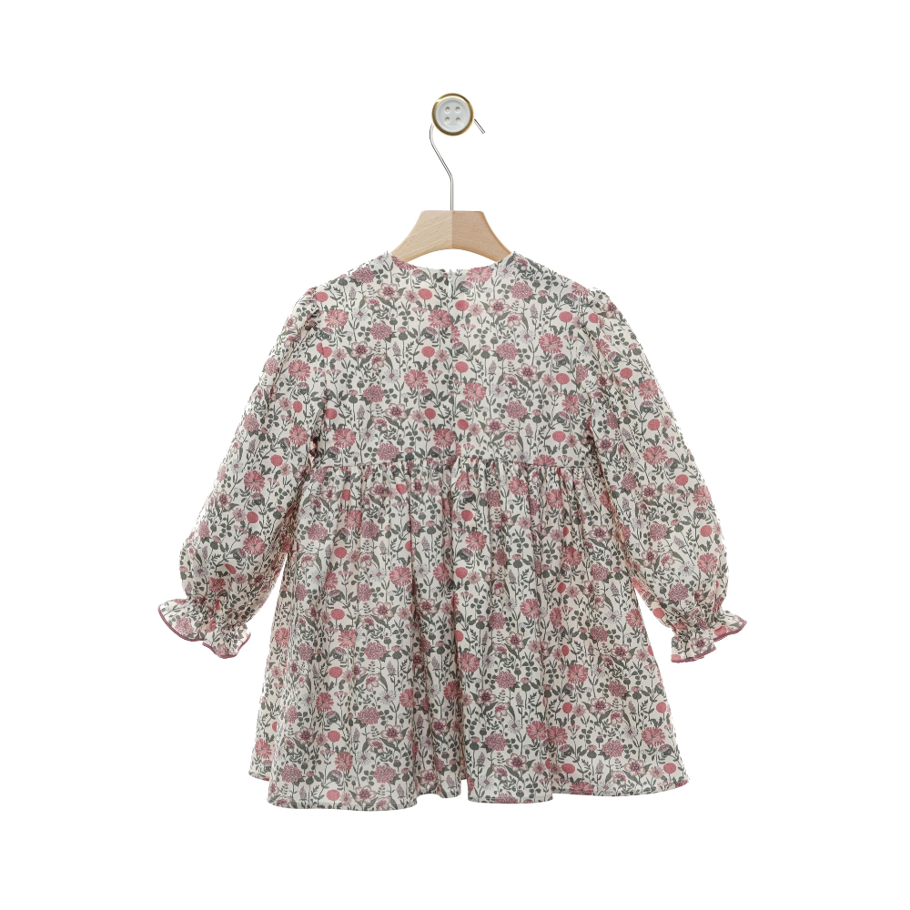 Vestido Floral com Folhos no Peito- Yoedu