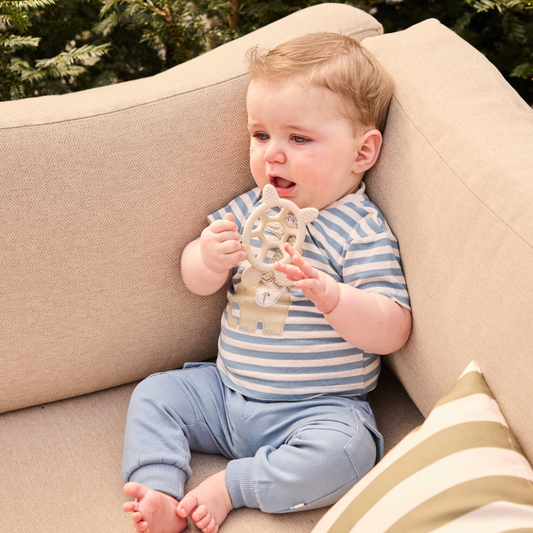 Calças Jogger Bebé Azul – Cintura com Cordão e Bolsos Laterais - Dirkje