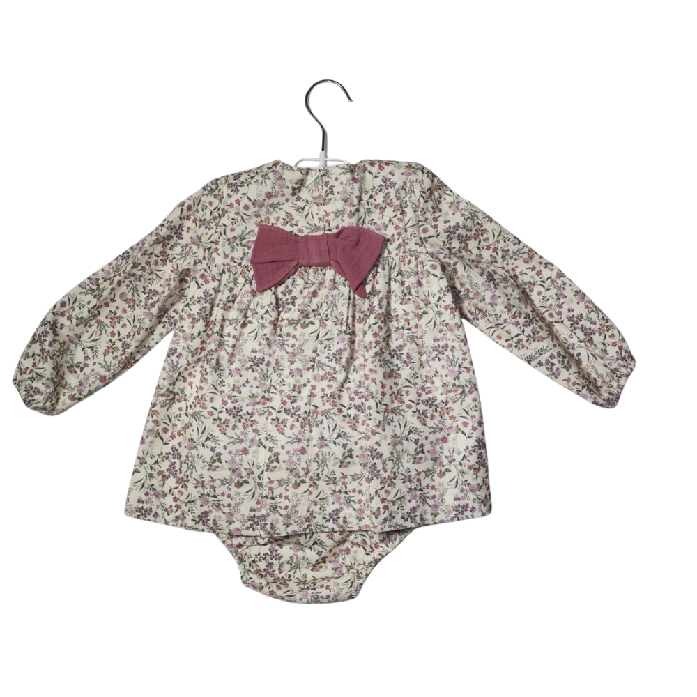 Conjunto bebé menina floral com tapa-fraldas - Marta y Paula