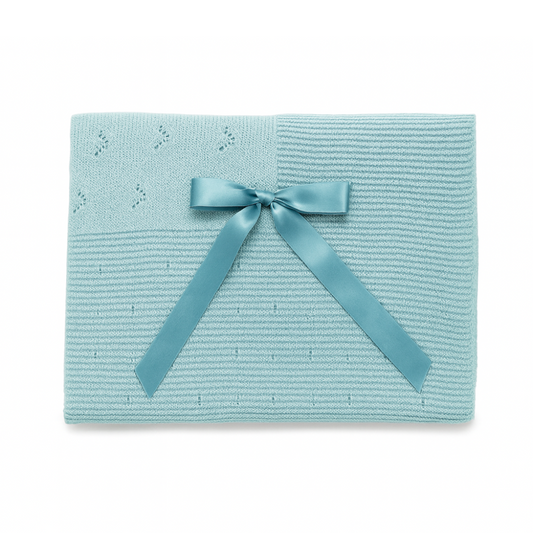 Manta de malha para bebé com laço - Juliana