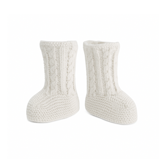 Botinhas de malha para bebé em branco - Sigar
