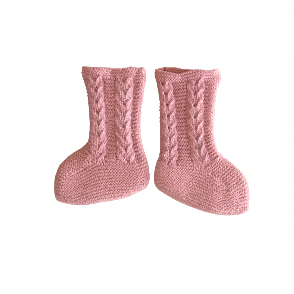 Botinhas de malha para bebé em Rosa - Sigar