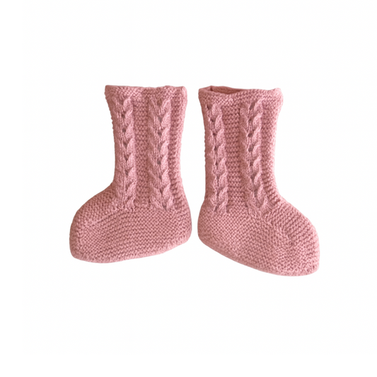 Botinhas de malha para bebé em Rosa - Sigar