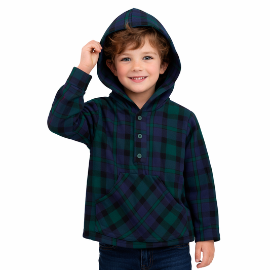 Camisa New York xadrez verde e azul - Babydita