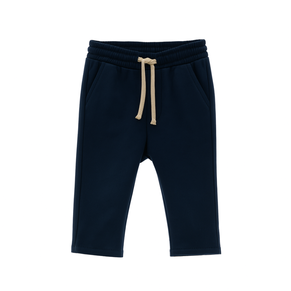 Calças menino sarja azul marinho com cordão – Yoedu