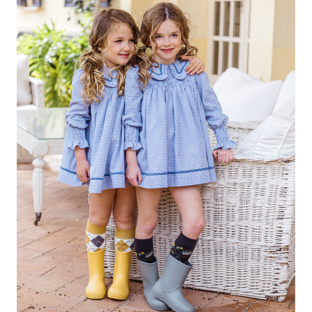 Vestido menina em xadrez "Seda" - Yoedu