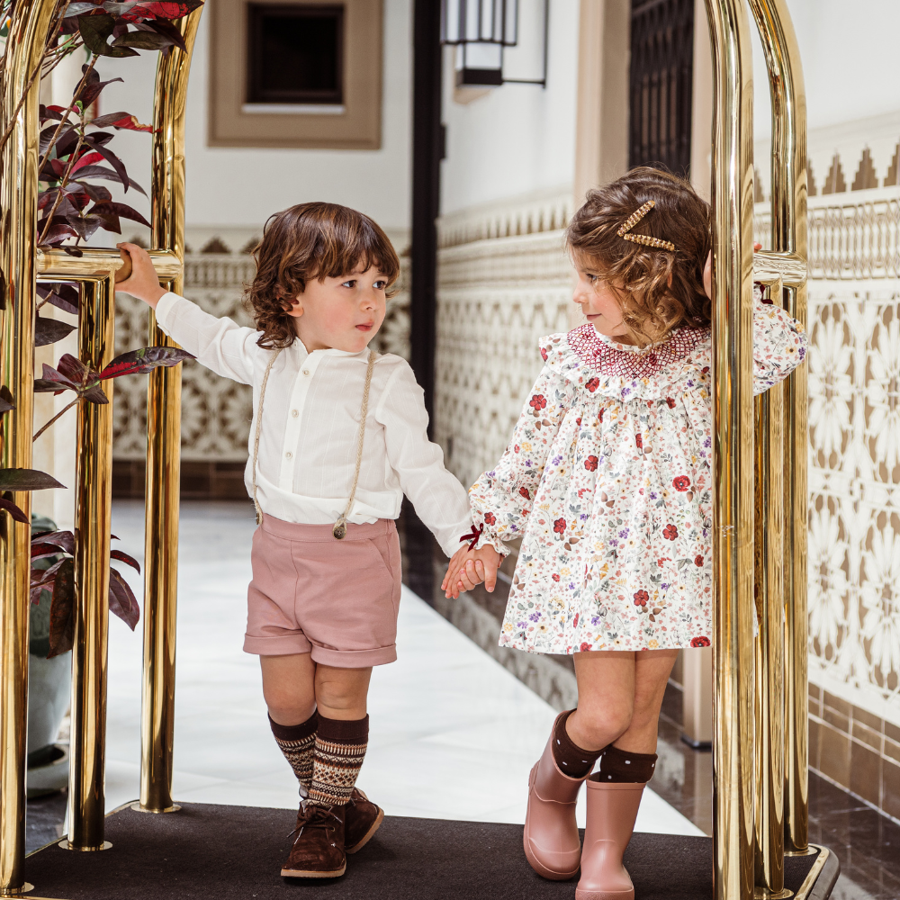 Vestido floral com tapa fraldas "Greta" - Marta y Paula