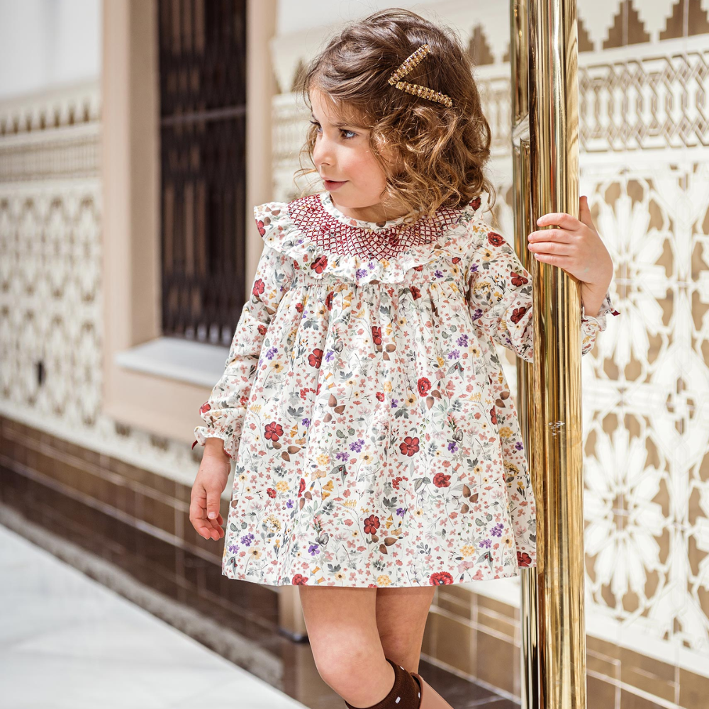 Vestido floral com tapa fraldas "Greta" - Marta y Paula