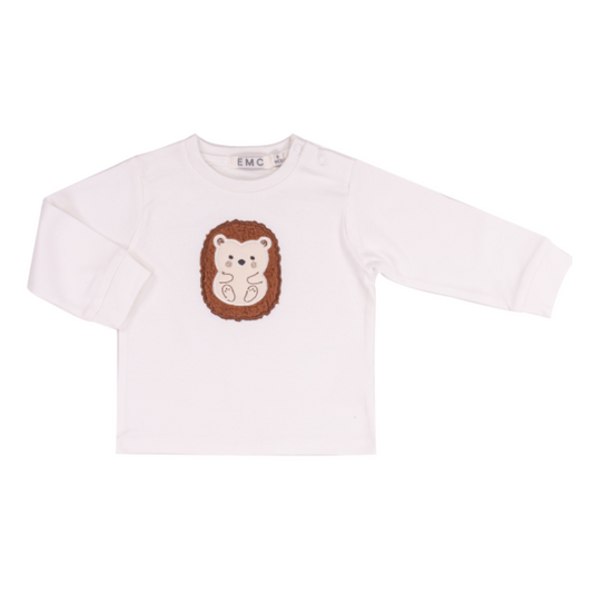 Camisola de bebé branca com ursinho- EMC