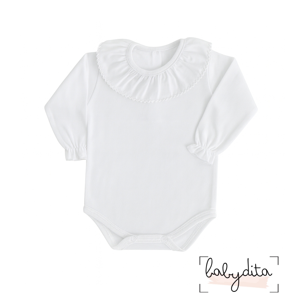 Body branco com gola folho branco