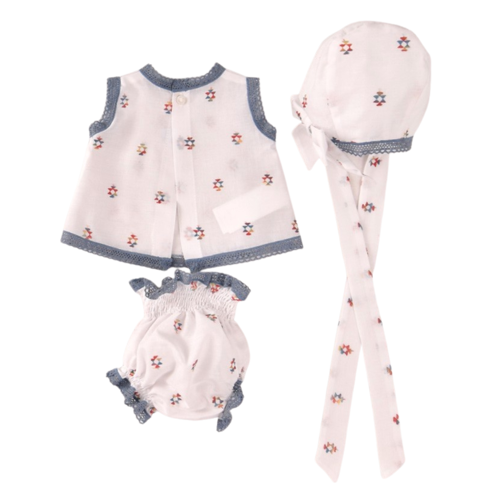 Conjunto bebé com touca e tapa-fralda bordado - Cocote