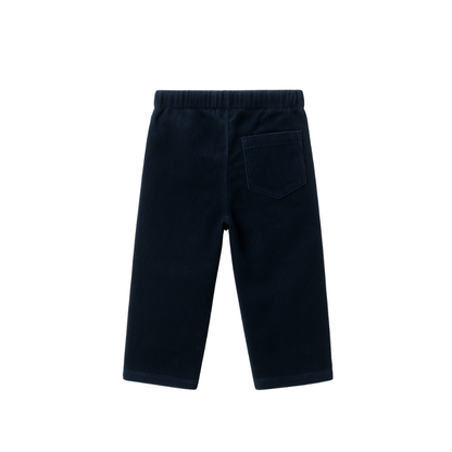 Calças Oxford em bombazine azul marinho para bebé e criança | Babydita