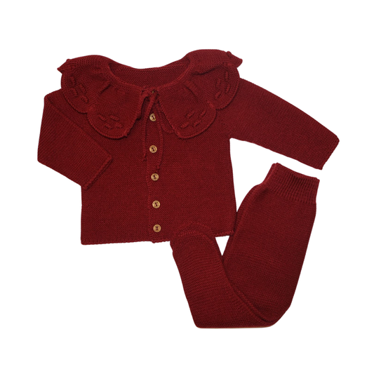 Conjunto Malha Bebé – 2 Peças com Gola Bordada | Babydita