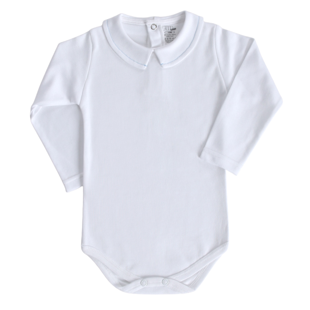 Body gola ponto corrido azul bebé - Babydita