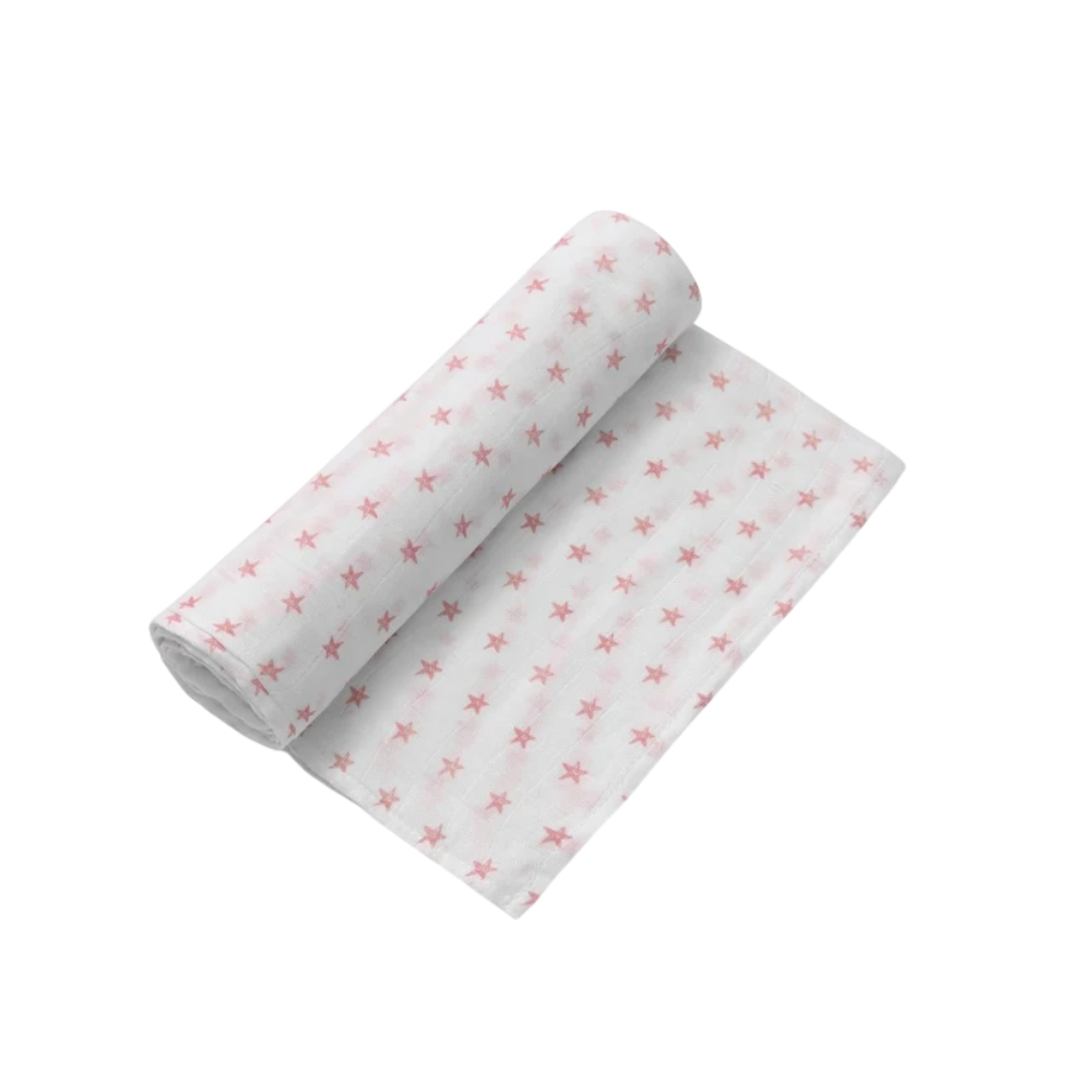 Fralda musselina estampada estrelas em bambu