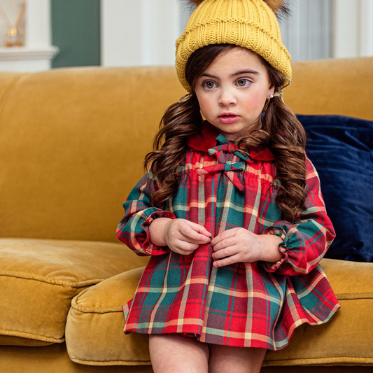 Conjunto vestido e tapa fraldas "Tartán" - Yoedu
