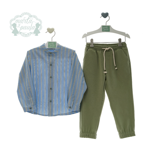 Conjunto menino calça e camisa "Lauren" - Marta y Paula