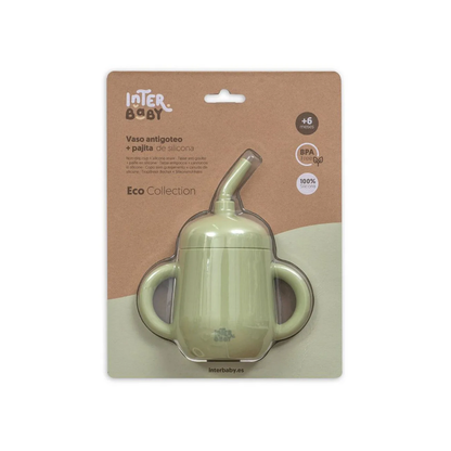 Copo anti gota + palha silicone