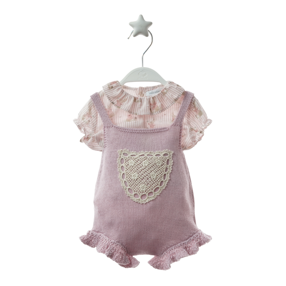 Fofo em Malha com Blusa às Riscas - Micolino