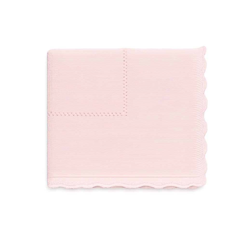 Manta de Malha Rosa Bebé com Borda Ondulada - Juliana