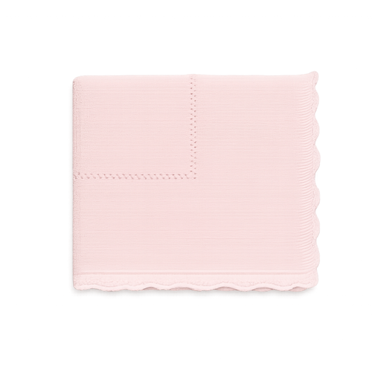 Manta de Malha Rosa Bebé com Borda Ondulada - Juliana