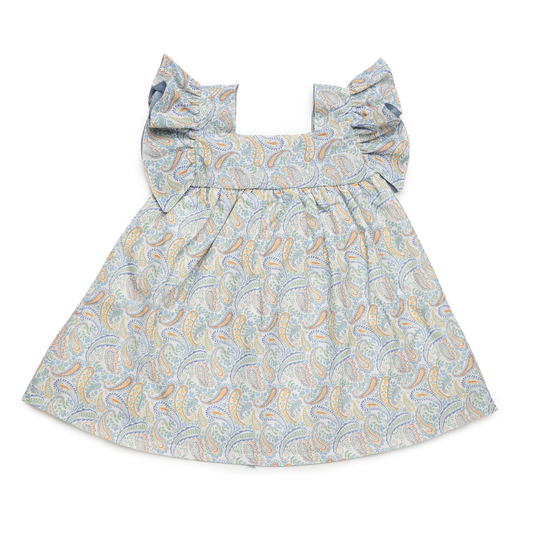 Vestido Bebé Estampado Paisley com Folhos e Laço nas Costas - Juliana