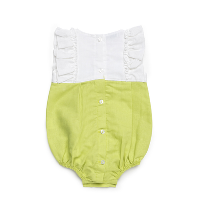 Fofo bebé verde lima e branco com laço - Juliana