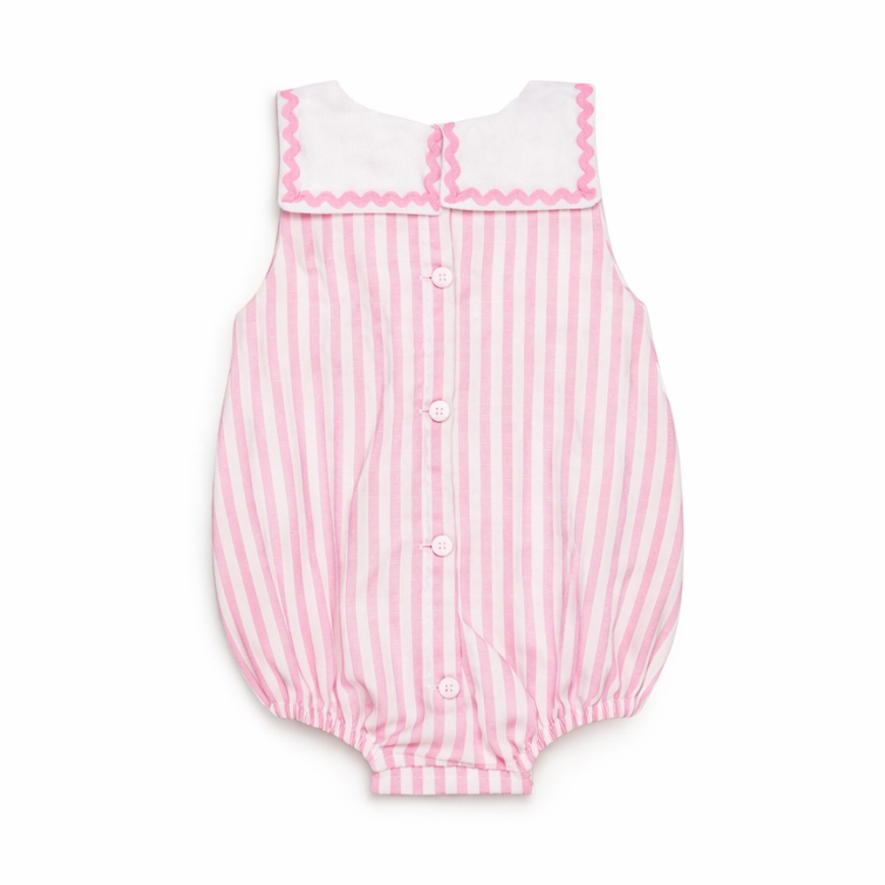Fofo às Riscas Rosa com Gola Branca- Juliana