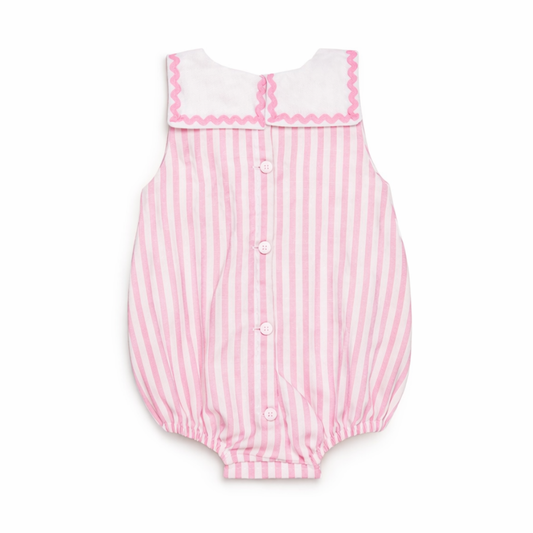 Fofo às Riscas Rosa com Gola Branca- Juliana