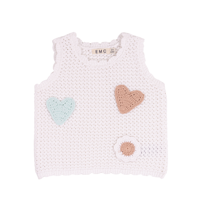 Top de Malha com Corações e Flor - EMC