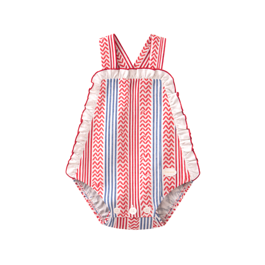 Fofo bebé às riscas vermelhas e azuis - Cocote