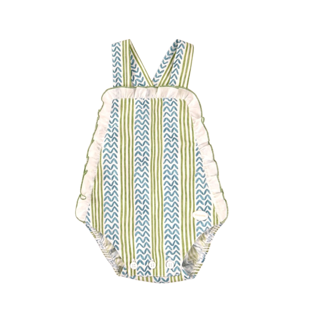Fofo bebé às riscas verdes e azuis - Cocote