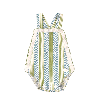 Fofo bebé às riscas verdes e azuis - Cocote