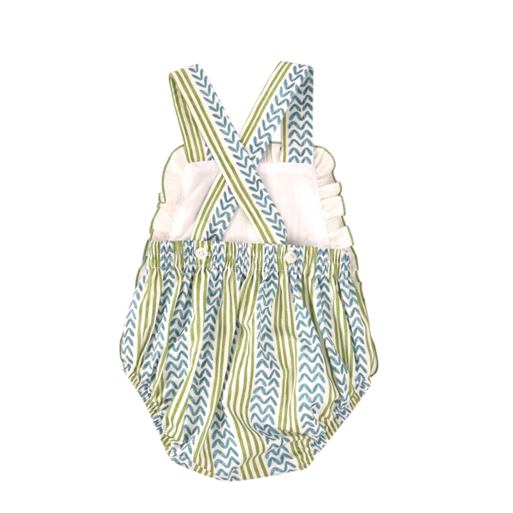 Fofo bebé às riscas verdes e azuis - Cocote