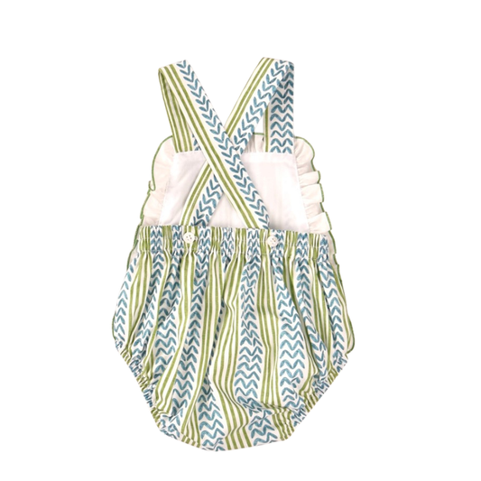 Fofo bebé às riscas verdes e azuis - Cocote